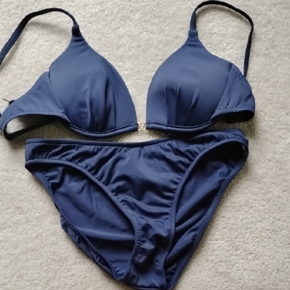 VENUS Blue Triangle Bikini Set